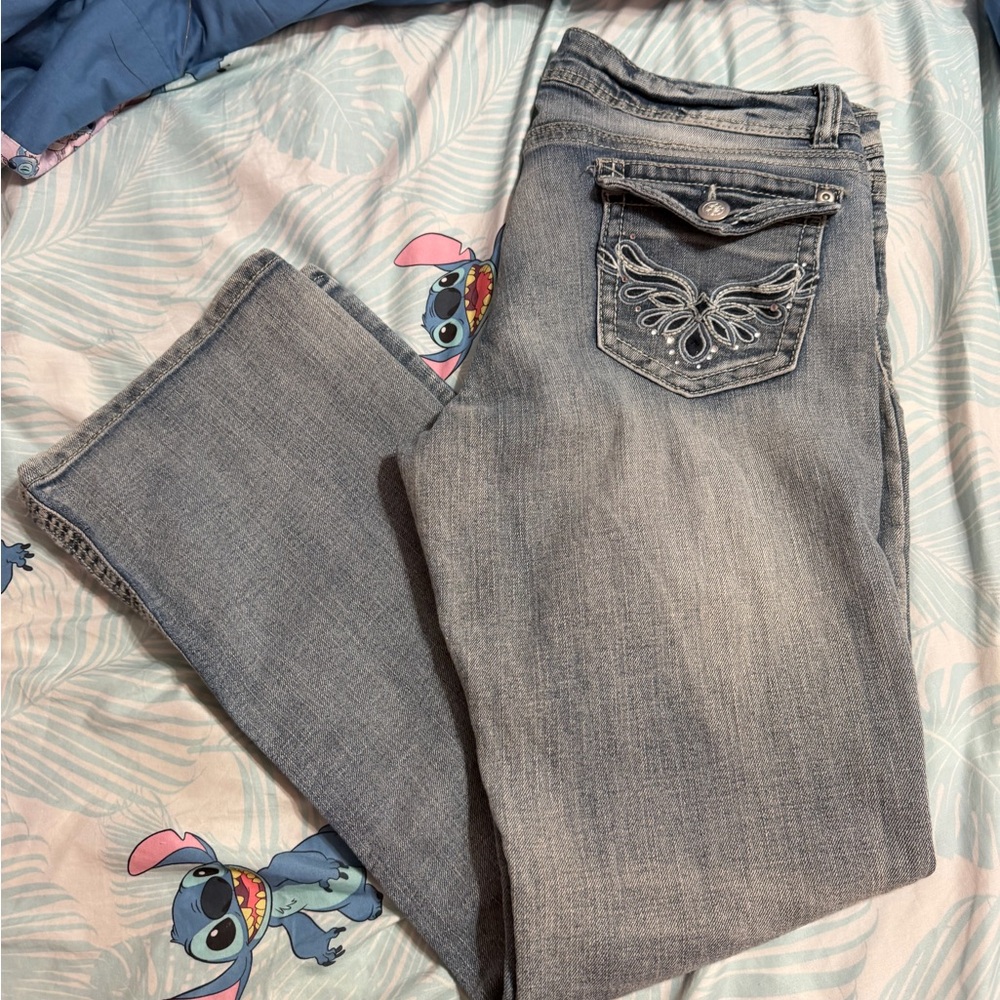 No Boundaries Women's Gray Boot Cut Jeans
